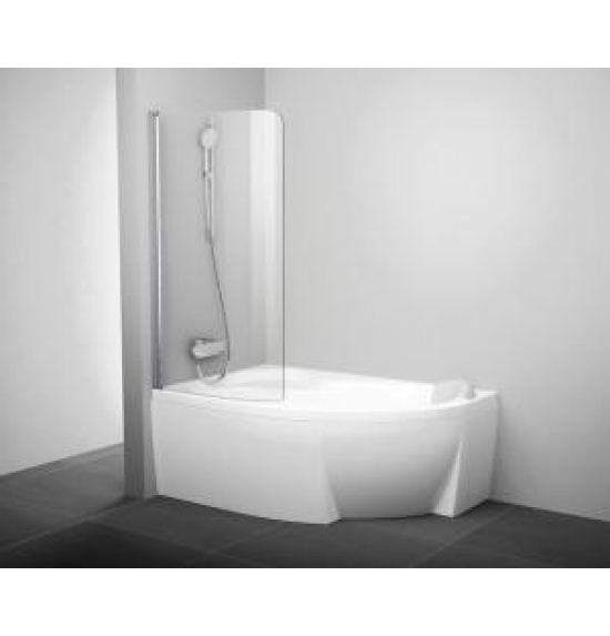 Шторка для ванны Ravak Chrome CVSK1 ROSA 140/150 L сатин+транспарент 7QLM0U00Y1