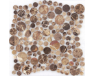 Мозаика Pietrine 7 Emperador Dark bolli 28х28