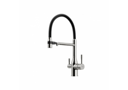 Смеситель для кухни Sancos Garda с гибким изливом, цвет брашированный никель/черный, SC4009BN