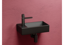 Умывальник CERAMICANOVA Element подвесной прямоугольный (чаша справа, отверстие под смеситель слева) цвет чёрный матовый CN6051RMB