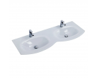 Стеклянная раковина с двумя чашами Extra-light 139x52	Bianco Cezares Rialto 82412
