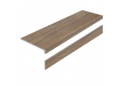 Ступень керамогранит L СТУПЕНИ AMAZON WOOD NATURAL 32х120 MATT с подступенником