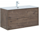 Тумба с раковиной Aquanet Lino 100 (Flat) дуб Веллингтон