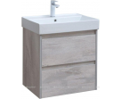 Тумба с раковиной Aquanet Nova Lite 60 дуб белый (2 ящика)