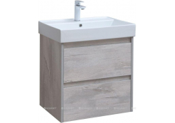 Тумба с раковиной Aquanet Nova Lite 60 дуб белый (2 ящика)