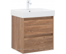 Тумба с раковиной Aquanet Nova Lite 60 дуб шоколадный (2 ящика)