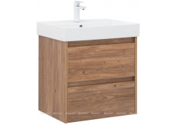 Тумба с раковиной Aquanet Nova Lite 60 дуб шоколадный (2 ящика)