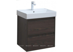 Тумба с раковиной Aquanet Nova Lite 60 дуб черный (2 ящика)