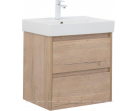 Тумба с раковиной Aquanet Nova Lite 60 дуб крафт (2 ящика)
