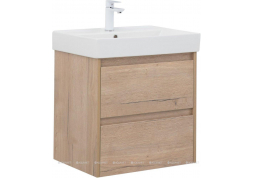 Тумба с раковиной Aquanet Nova Lite 60 дуб крафт (2 ящика)