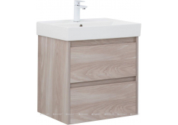 Тумба с раковиной Aquanet Nova Lite 60 орех светлый (2 ящика)