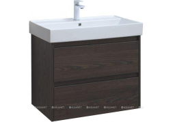 Тумба с раковиной Aquanet Nova Lite 75 дуб черный (2 ящика)