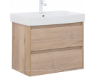 Тумба с раковиной Aquanet Nova Lite 75 дуб крафт (2 ящика)