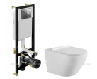Унитаз с инсталляцией Aquanet Cetus W Shor/S-IN-BLACK-Cg-w