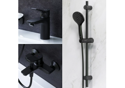 2 смесителя с душевой лейкой AM.PM X-Joy F42985A00 в наборе черный                                                                 