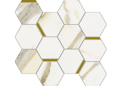 Мозаика Stellaris Calacatta Gold Mosaico Chic 28.3х32.8