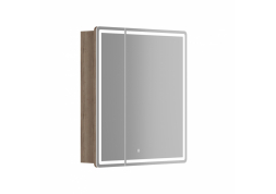 Зеркальный шкаф SANCOS Mirror 690x150х740 мм, с LED подсветкой, цвет дуб галифакс натуральный, с розеткой MI70EG