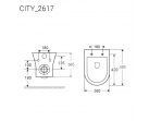Комплект CITY Унитаз подвесной 2617 + Инсталляция 10002 + Кнопка белая