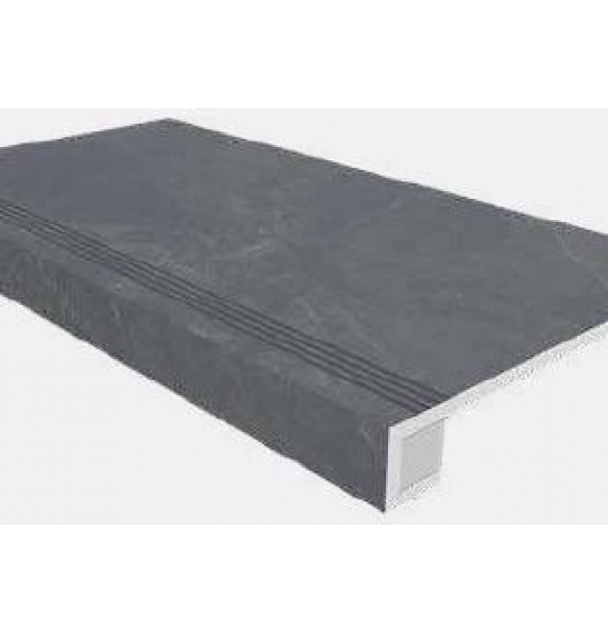 Ступень Estima Terra Black TE04 33x120 непол. прямоугол. бортик + Подступенок 14.5x120