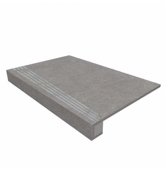 Ступень Estima Terra Grey TE02 33x120 непол. прямоугол. бортик + Подступенок 14.5x120