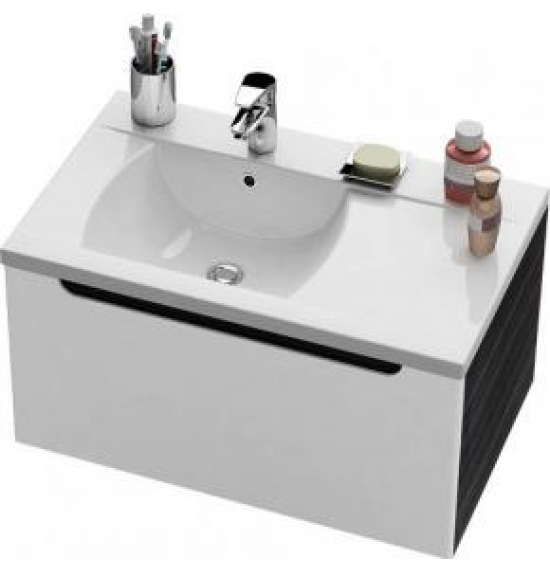 Тумба под умывальник Ravak Classic SD 800 L стрип оникс/белая X000000245
