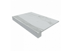 Ступень Estima Montis White MN01 33x120 непол. (прямоугол. бортик) + Подступенок 14.5x120 (Неполированный)