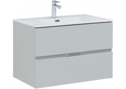 Тумба с раковиной Aquanet Алвита New 80 2 ящика серый