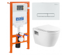 Комплект Унитаз подвесной BelBagno LOTO BB070CHR/SC безободковый, с микролифтом + Система инсталляции для унитазов BelBagno BB002-80 с кнопкой смыва BB018-GV-BIANCO                                                                                           