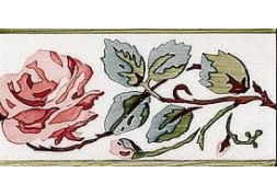 Бордюр Modernista Cenefa Rosas Pb Carmin CC B 7.5x15