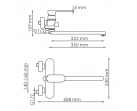 Смеситель для ванны с длинным изливом Dinkel 5802L